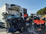Camión accidentado en Málaga