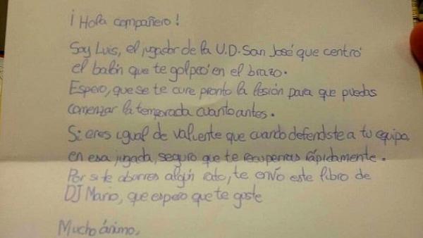 Carta de un niño futbolista Carta de un niño futbolista