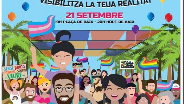 Cartel de la primera manifestación LGTBI de Elche. Cartel de la primera manifestación LGTBI de Elche.