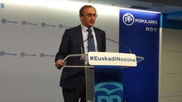Alonso (PP) reivindica la foralidad vasca y se desmarca del 'nacionalismo histriónico' de VOX. Alonso (PP) reivindica la foralidad vasca y se desmarca del 'nacionalismo histriónico' de VOX.