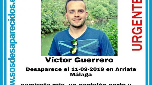 Cartel que alerta de la desaparición de Víctor Guerrero en Arriate Cartel que alerta de la desaparición de Víctor Guerrero en Arriate