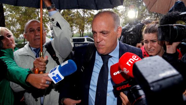 Javier Tebas, declara como testigo en el juicio del presunto amaño del encuentro entre el Levante y el Zaragoza Javier Tebas, declara como testigo en el juicio del presunto amaño del encuentro entre el Levante y el Zaragoza