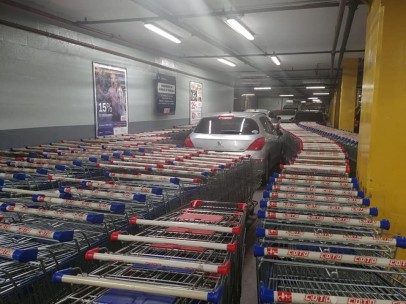 El coche atrapado