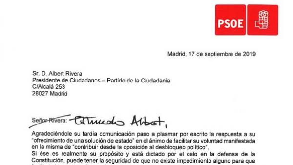 Carta del PSOE Carta del PSOE