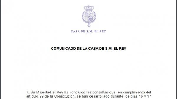 Comunicado de Zarzuela Comunicado de Zarzuela