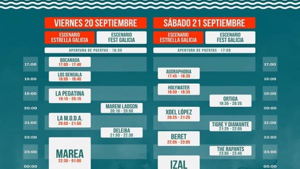Horarios del festival Caudal Fest, que se celebra los días 20 y 21 de septiembre en Lugo Horarios del festival Caudal Fest, que se celebra los días 20 y 21 de septiembre en Lugo