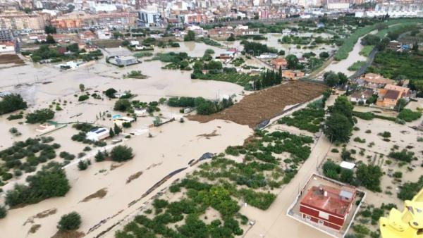 Zona de la huerta de Murcia anegada por la lluvia, episodio gota fría, dana Zona de la huerta de Murcia anegada por la lluvia, episodio gota fría, dana