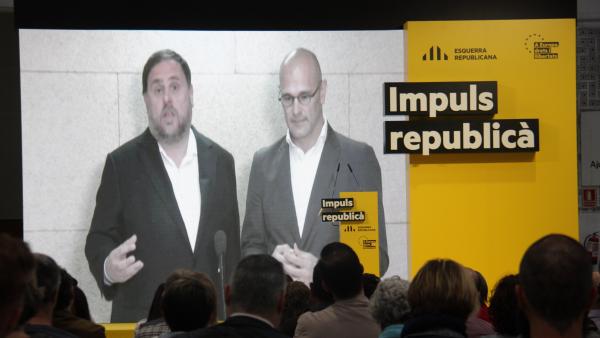 Oriol Junqueras y Raül Romeva en un acto electoral durante las pasadas elecciones. Oriol Junqueras y Raül Romeva en un acto electoral durante las pasadas elecciones.