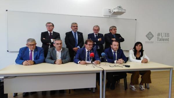 Rectores del G9 durante una rueda de prensa en Palma Rectores del G9 durante una rueda de prensa en Palma