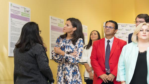 La Reina Doña Letizia en el Centro de Referencia Estatal de Atención a las personas con enfermedades raras (CREER), en Burgos, a 20 de septiembre de 2019. La Reina Doña Letizia en el Centro de Referencia Estatal de Atención a las personas con enfermedades raras (CREER), en Burgos, a 20 de septiembre de 2019.