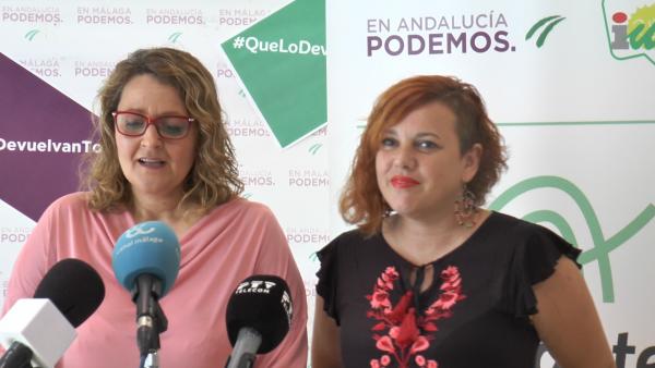 Lourdes Antón (i), del sindicato de Trabajadores de Autoescuelas del Sur (Sitaes) y la parlamentaria andaluza de Adelante Vanessa García Lourdes Antón (i), del sindicato de Trabajadores de Autoescuelas del Sur (Sitaes) y la parlamentaria andaluza de Adelante Vanessa García