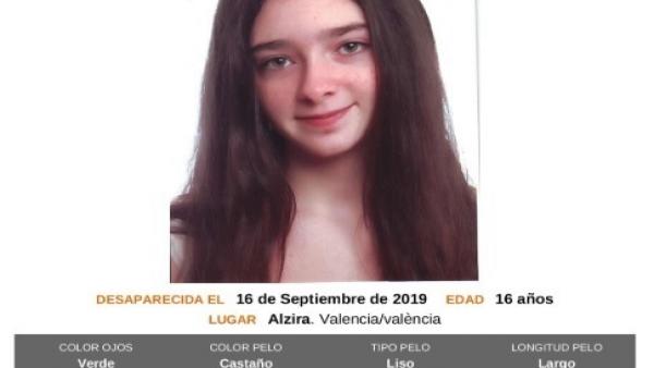 Imagen de la menor desaperecida en Alzira Imagen de la menor desaperecida en Alzira