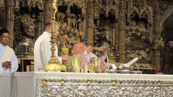 El arzobispo de Zaragoza preside una eucaristía en la catedral de la Seo. El arzobispo de Zaragoza preside una eucaristía en la catedral de la Seo.