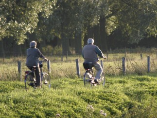 Dos ancianos en bicicleta