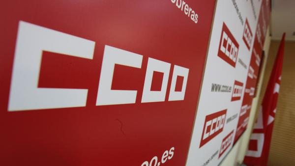 Logo CCOO, Comisiones Obreras, cartel CCOO Logo CCOO, Comisiones Obreras, cartel CCOO