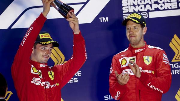 Sebastian Vettel y Charles Leclerc Sebastian Vettel y Charles Leclerc