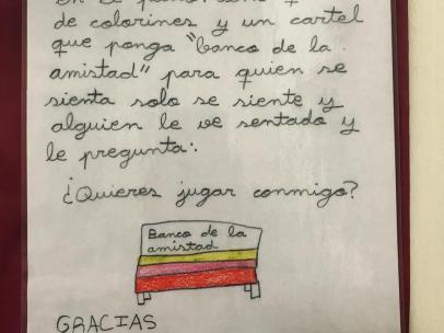 Sugerencia de una niña de cuarto de primaria