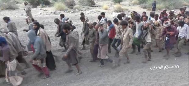 Soldados supustamente capturados por los hutíes en Yemen