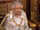 Reina Isabel II este lunes en la Cámara de los Lores.