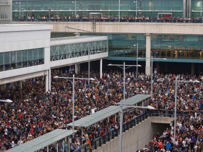 Concentración en el aeropuerto de El Prat