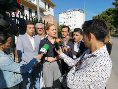 Marián Adán atiende a los medios de comunicación en Martos.