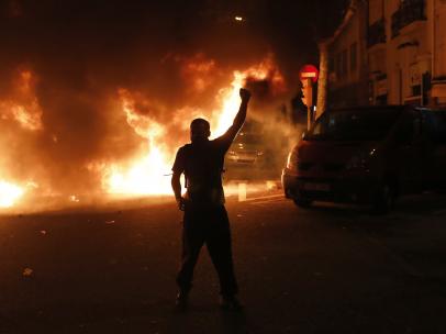 Barricadas e incendios en Barcelona